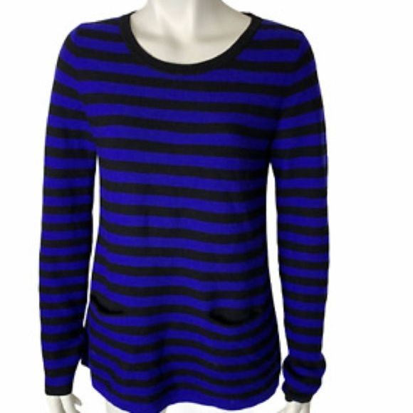 Club Monaco Italian Yarn Merino Wool Striped Sweater Sz. Medium - Picture 2 of 8